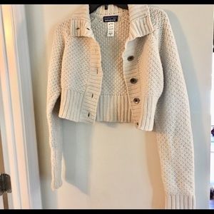 patagonia wool cropped button up sweater cardigan